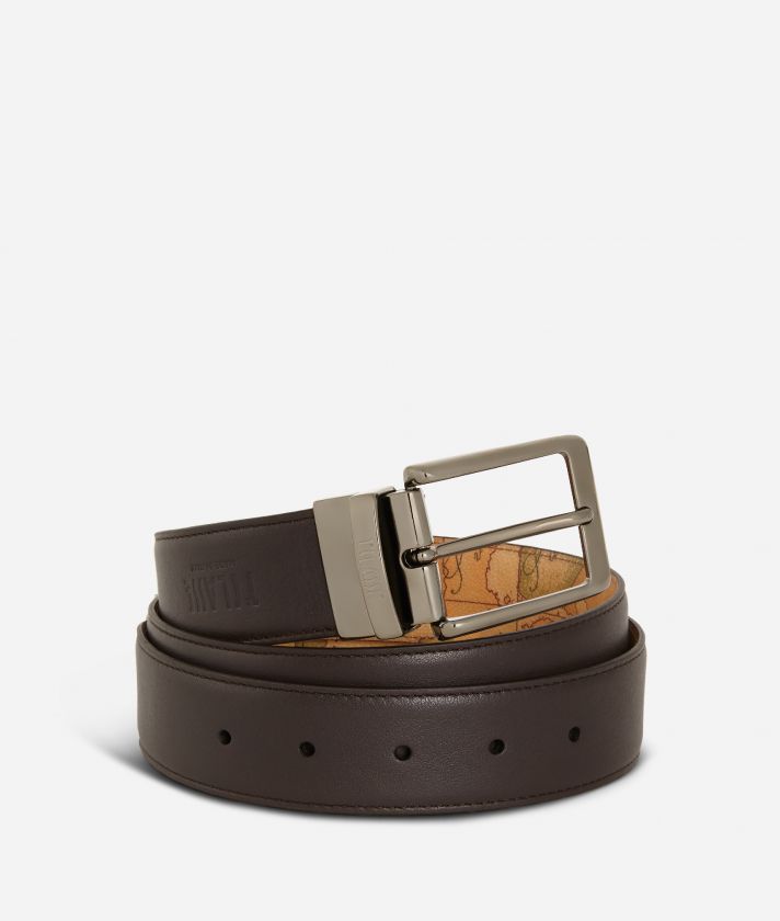 Men's reversible belt leather brown
