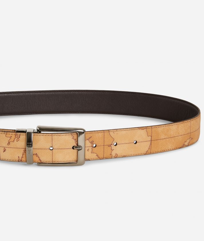 Men's reversible belt leather brown