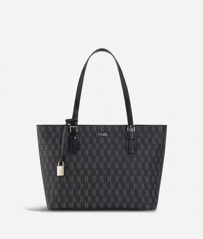 Monogram Medium Shopping Bag Black