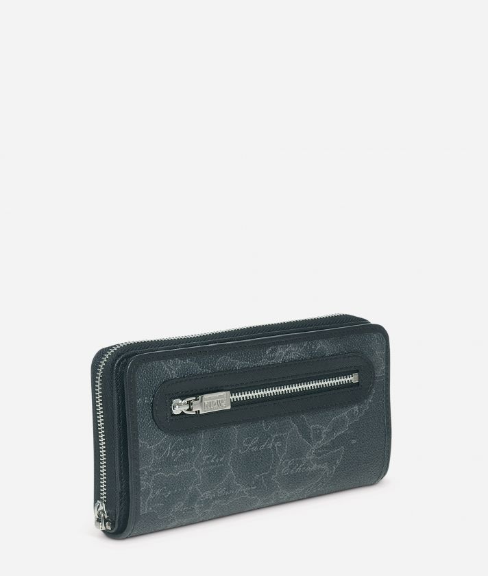 Geo Black Large zipped wallet