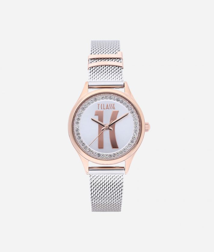 Mykonos Bicolor stainless steel watch Silver and Rose Gold