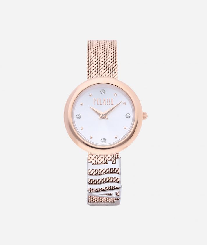 Antigua Bicolor stainless steel watch  Rose Gold and Silver