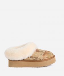 ALVIERO MARTINI PRIMA CLASSE Fleece lined faux nubuck mini boots with Geo Classic print